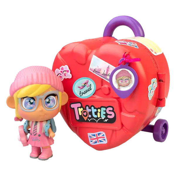 Muñeca Mini Trottie Famosa con Troley en Forma de Corazón